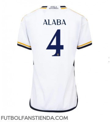Real Madrid David Alaba #4 Primera Equipación Mujer 2023-24 Manga Corta
